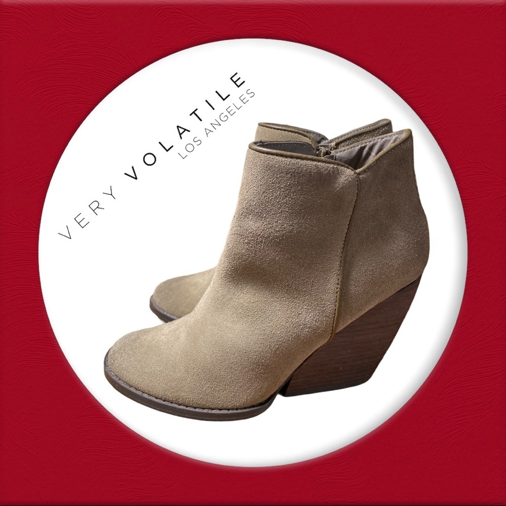 Very Volatile Los Angeles Suede Leather Booties 8 Anthropologie